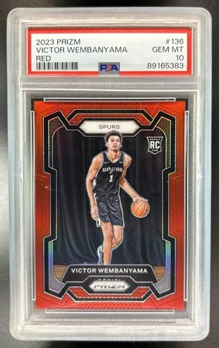 2023-24 Panini Prizm Victor Wembanyama RC Prizm Red Rookie #/299 Spurs PSA 10