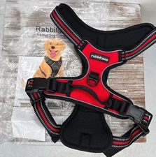 Rabittgoo No-Pull Dog Pet Red Harness Adjustable Vest Handle RED Size Large