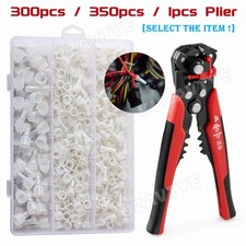 300/350Pcs Copper Core Nylon Terminals Kit Closed End Crimp Caps Wire Connectors