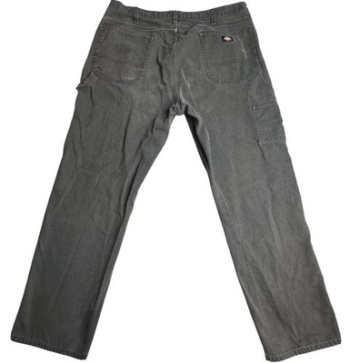 Dickies Pants Mens 40x34 (38x32) Black Duck Canvas Carpenter Workwear 1939RBK