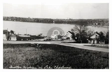 Ironton MI Michigan Cabins on Lake Charlevoix 1940's RPPC Postcard COPY