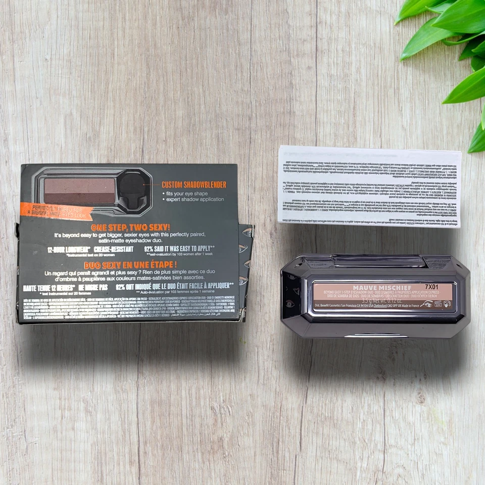 NUEVO Son reales! Licuadora de sombras de ojos Benefit Duo malva mezcla 3,5 g en caja difícil de encontrar Foto 3 de 4