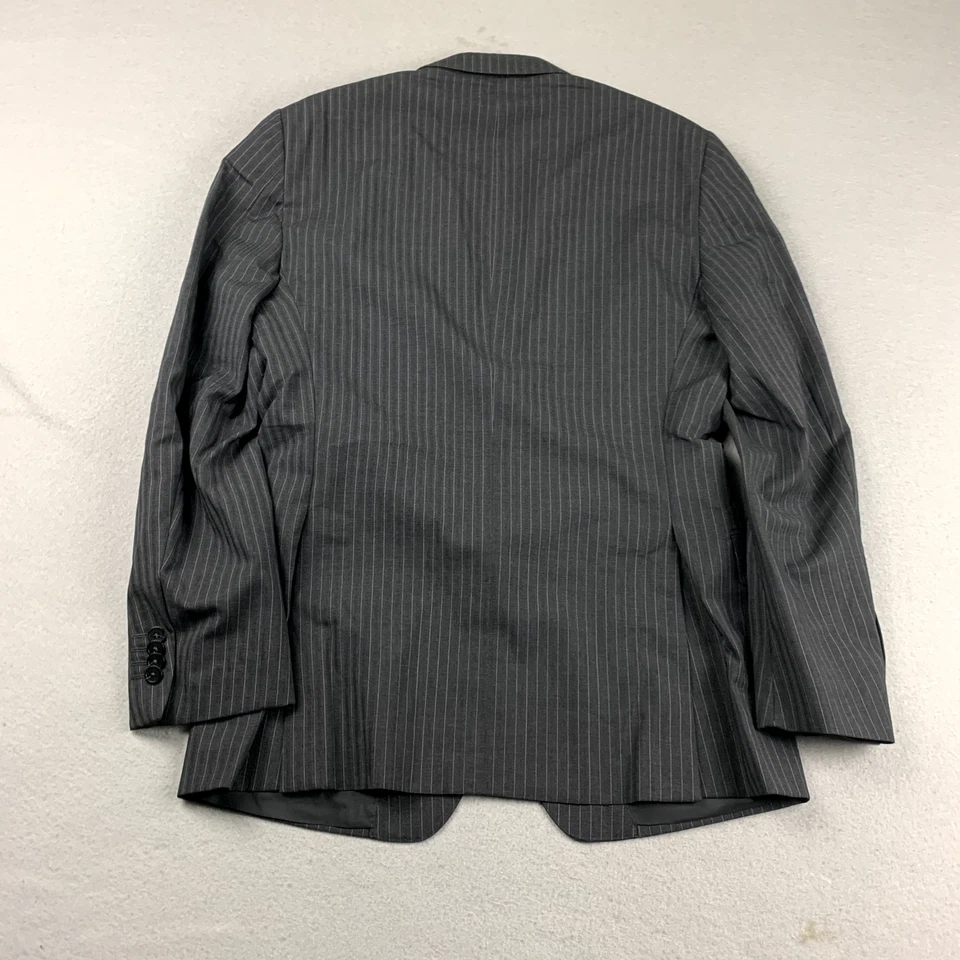 Blazer Z Zegna para Hombres 48R Negro Chaqueta con Botones de Lana a Rayas Foto 3 de 4