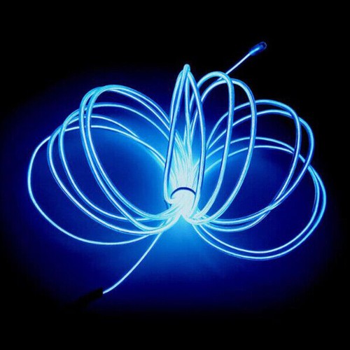 Battery Powered Neon LED Lights Glow EL Wire String Strip Rope Tube Party Decor - Picture 15 of 32