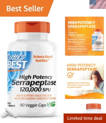 Optimized Absorption High Potency Serrapeptase - Supports Sinus & Immune Health