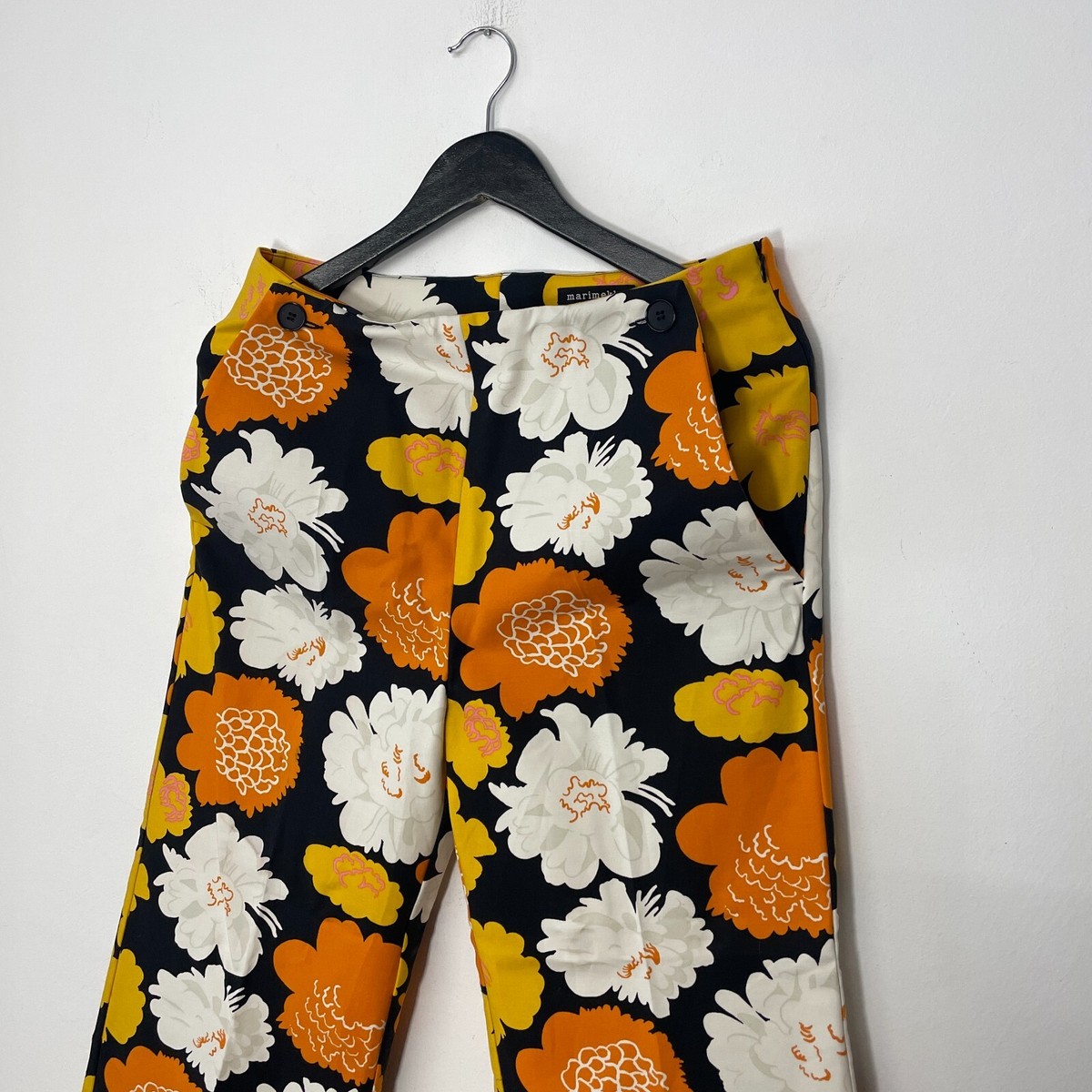 Marimekko Floral Print Wide Leg Pants Trousers Size 36