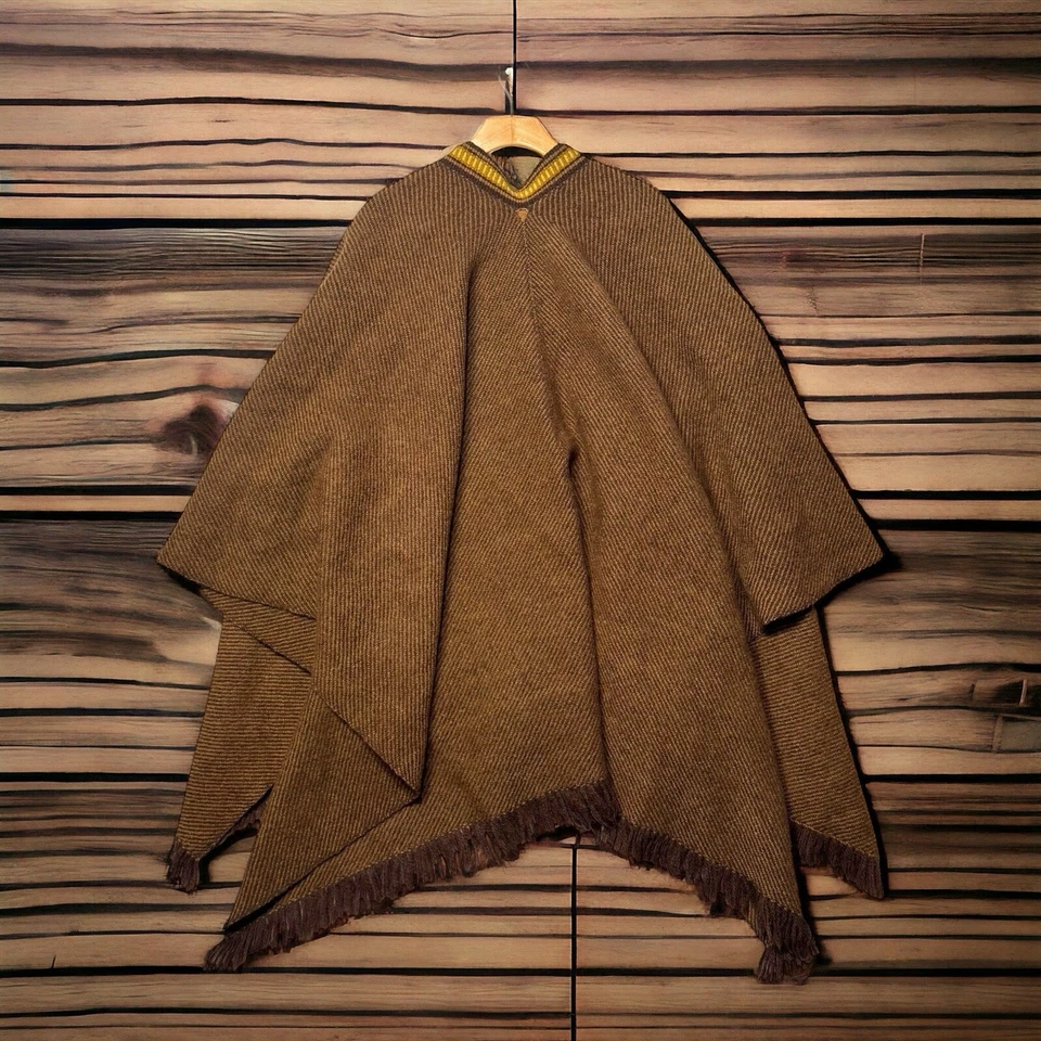 Poncho de lana tejido a mano de colección por Beatrice C Bannerman Weaver West Virginia WV EE. UU. Foto 2 de 4