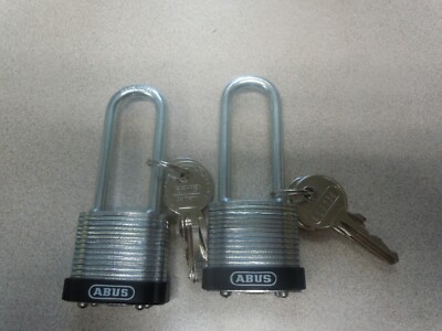 ABUS Padlocks, 2  Shackle, 41 30mm, 5-Pin Cylinder Keyed Alike. LOT OF 2
