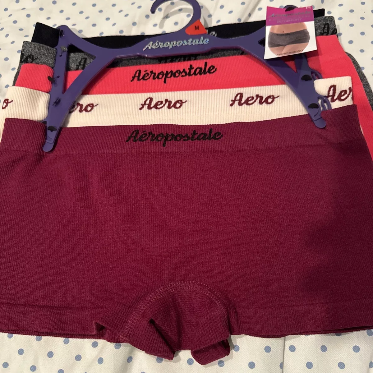 AEROPOSTALE AERO 5 PACK SEAMLESS BOYSHORTS WOMEN'S UNDERWEAR PANTIES SIZE  MEDIUM