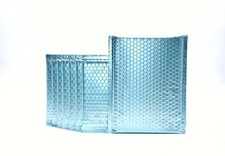 200 2 Matte Metallic Ice Blue Poly Bubble Mailers 8.5x12 Inner 8.5x11 