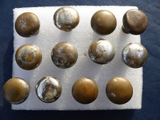 12 boutons ronds laiton chromé ancien tiroirs meuble Métier Diamètre 2,9 cm