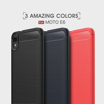 For Motorola Moto G Stylus Power Play 2021 E6 Case Carbon Fiber Rubber Cover