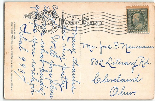 The Dam, Lawrence, Massachusetts - 1909 Postcard - Picture 2 of 2