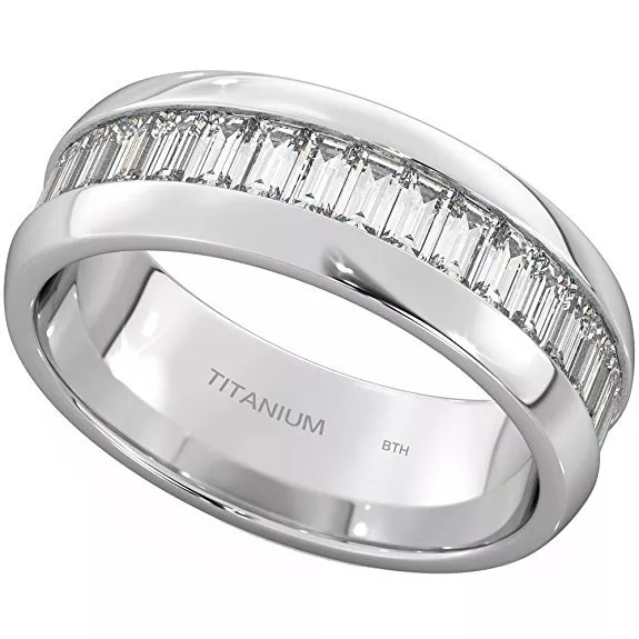 Mens Emerald Cut Wedding Engagement Band Ring POST FROM UK eBay
