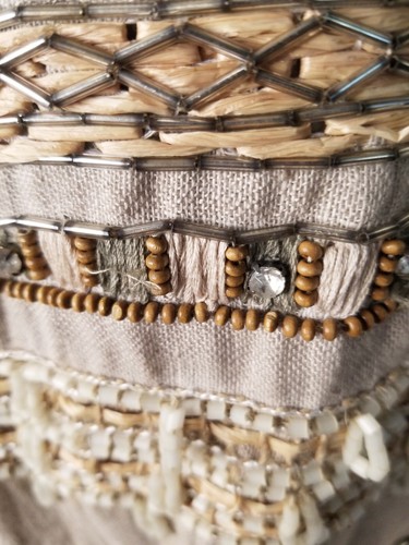 Nanette Lepore Roll Model Beaded Linen Crystals Tiki Dress $895 As-Is 6 NWT - Picture 9 of 15