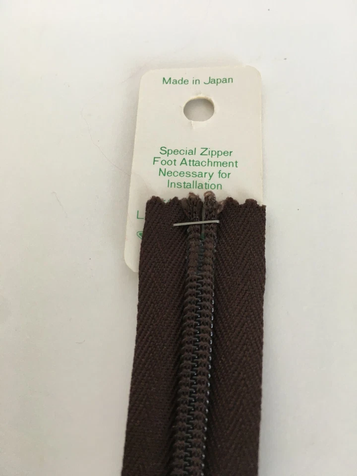 Unique by YKK Zipper Vintage Invisible 9" Brown 7 -9 Inches Polyester Knit Japan - Image 4 of 4