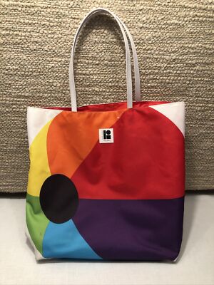 Estee Lauder Bright Colored Block Fabric Tote Shoulder Beach Bag Travel  Colorful