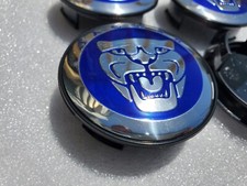 Jaguar Set Of 4 Blue Wheel Center Cap 59mm - - Satisfaction Guaranteed