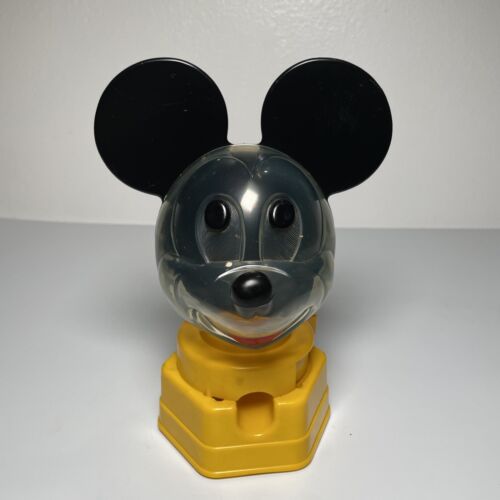 VTG Hasbro 1968 Walt Disney Plastic Mickey Mouse Gumball Machine Yellow USA Made - Picture 1 of 18