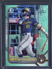 JHEREMY VARGAS 2022 Bowman Brewers Prospect SP MOJO Aqua Refractor #/225