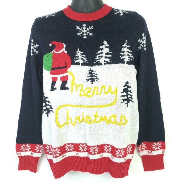 Tipsy Elves Mens Medium Peeing Santa Pullover Knit Acrylic Christmas