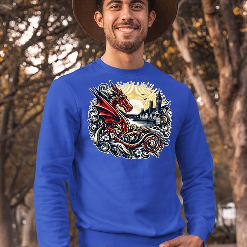 Sudadera para hombre del Día de San David rojo galés dragón galesa Gales unisex regalo saltador - Imagen 9 de 16