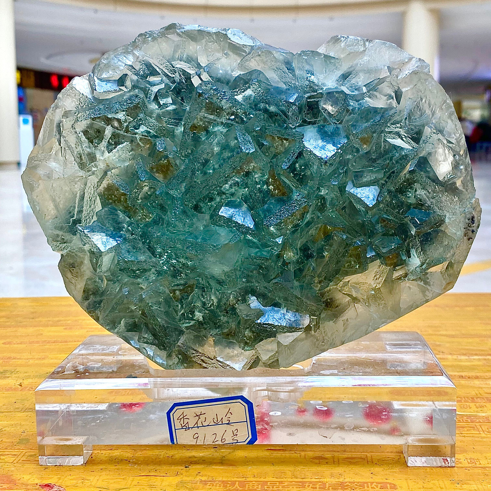 6.62LB natural porcelain blue cubic fluorite mineral specimen/Xianghualing