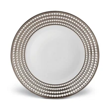 L'OBJET PERLEE 14K PLATINUM LARGE CHARGER PLATE PORCELAIN 12 1/2" PR300 NEW