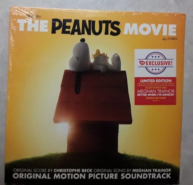 THE PEANUTS MOVIE Soundtrack 2 LP 2015 MEGHAN TRAINOR yellow brown