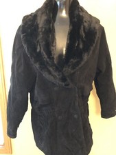Vintage Gitano Black Suede Leather Jacket Coat Zip Up Womens Size M