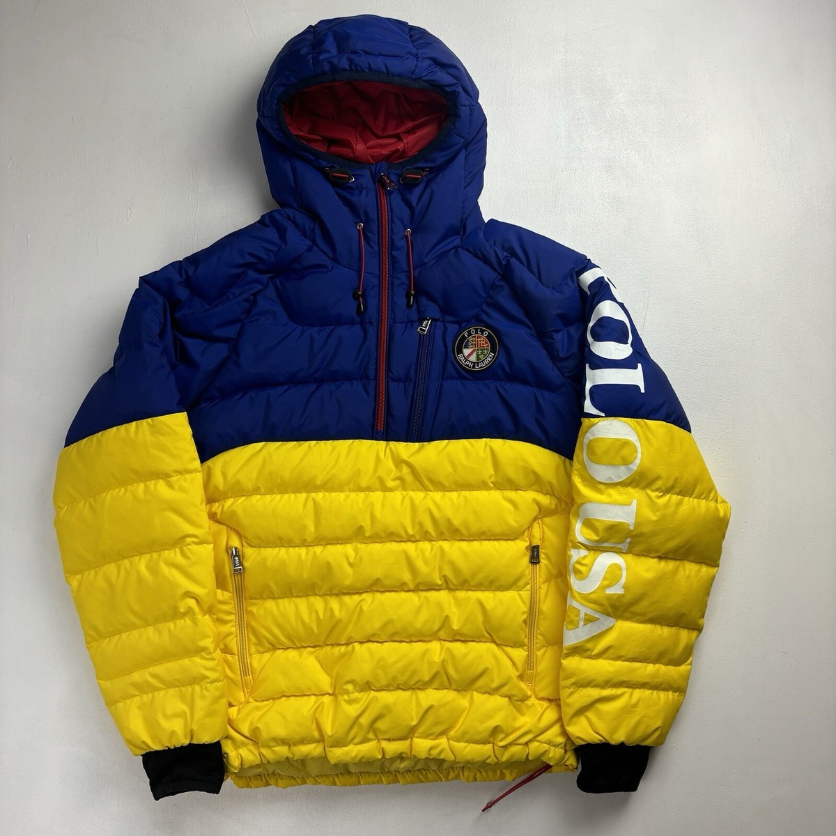 Polo Ralph Lauren Retro Cookie Patch 1/4 Zip Puffer Coat Down