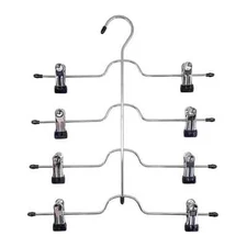 16PK Simply Essential Home / Retail Store Chrome 4 Tier Pants and Skirts Hangers