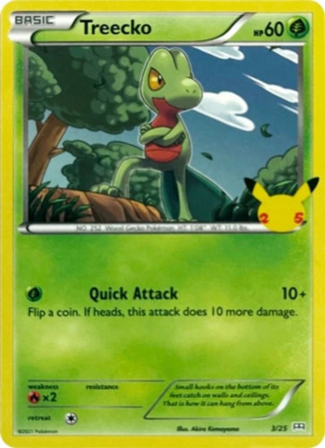 Treecko 3/25 25th Anniversary Mcdonald's Promo Near Mint Pokemon DNA GAMES