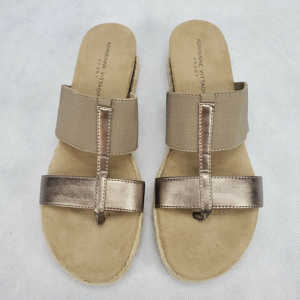 Sandalias Deportivas Adrienne Vittadini CODIE Alpargatas Metálicas Talla 9.5 M Usadas en Excelente Condición Foto 2 de 4