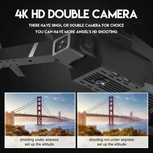 Drone 4k Hd Wifi Fpv con Cámara 1080p, Sujeción de Altitud, Cuadricóptero Rc Plegable a - Imagen 4 de 27