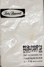Vtg. NIP Lady Pepperell 2 No-Iron Standard Muslin Pillowcases Made in USA