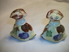 Vintage Patchwork Bag Salt & Pepper Shaker - 2 3/4" - Made in Japan — photo 1