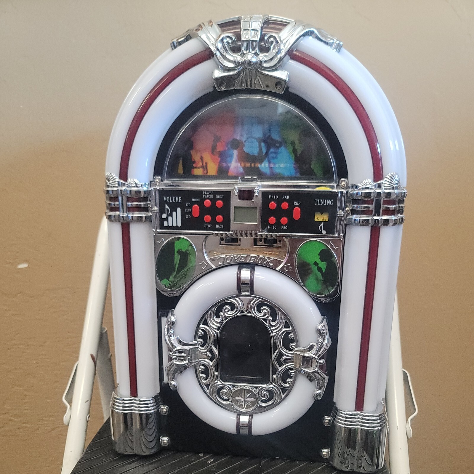 Vintage Am Fm Radio Cd Player Color Changing Jukebox Ebay