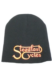 Steadfast Cycles logo Beany short black headsock embroidered cap beanie