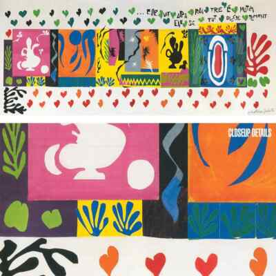 56W''x24H'' LE MILLE E UNA NOTE by HENRI MATISSE - HEARTS LOVE CHOICES of CANVAS