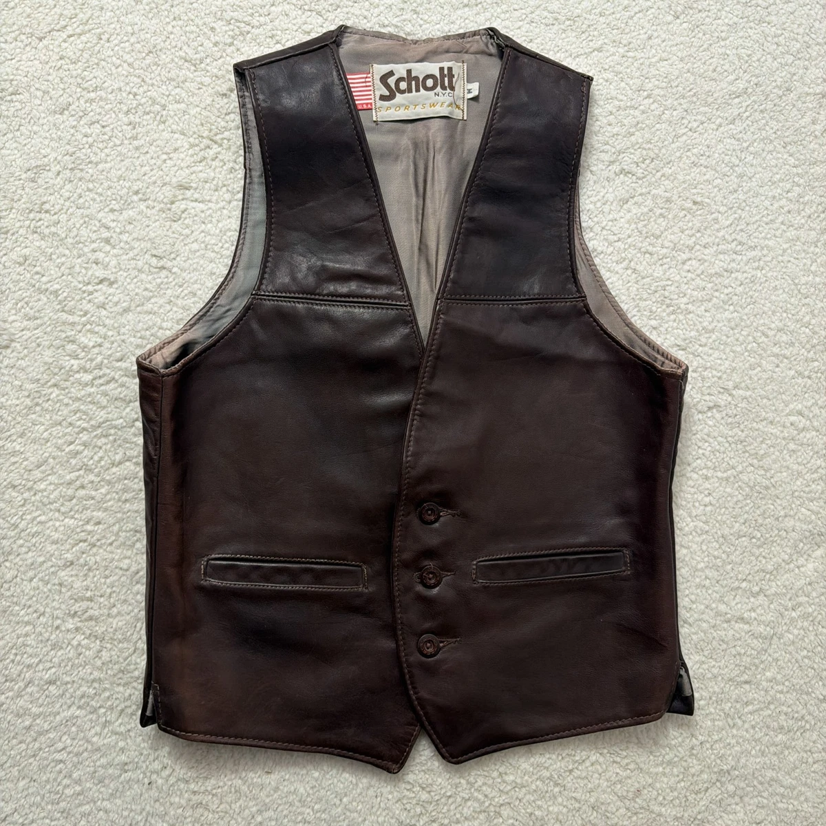 SCHOTT Vest Coats, Jackets & Vests Leather Outer Shell for Men for