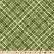 Plaid Bias Check Green 100 Cotton PLAID-CD3522 GREEN by Half Yard