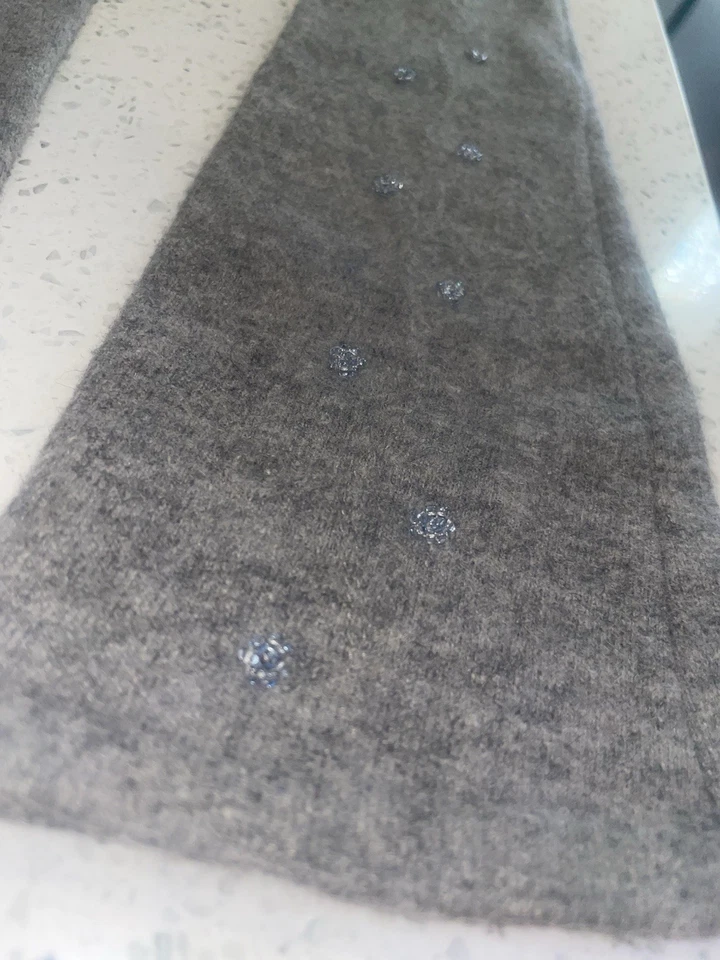 Beaded Gloves Warm - Charcoal Grey 15 Inch Long - Image 2 of 4