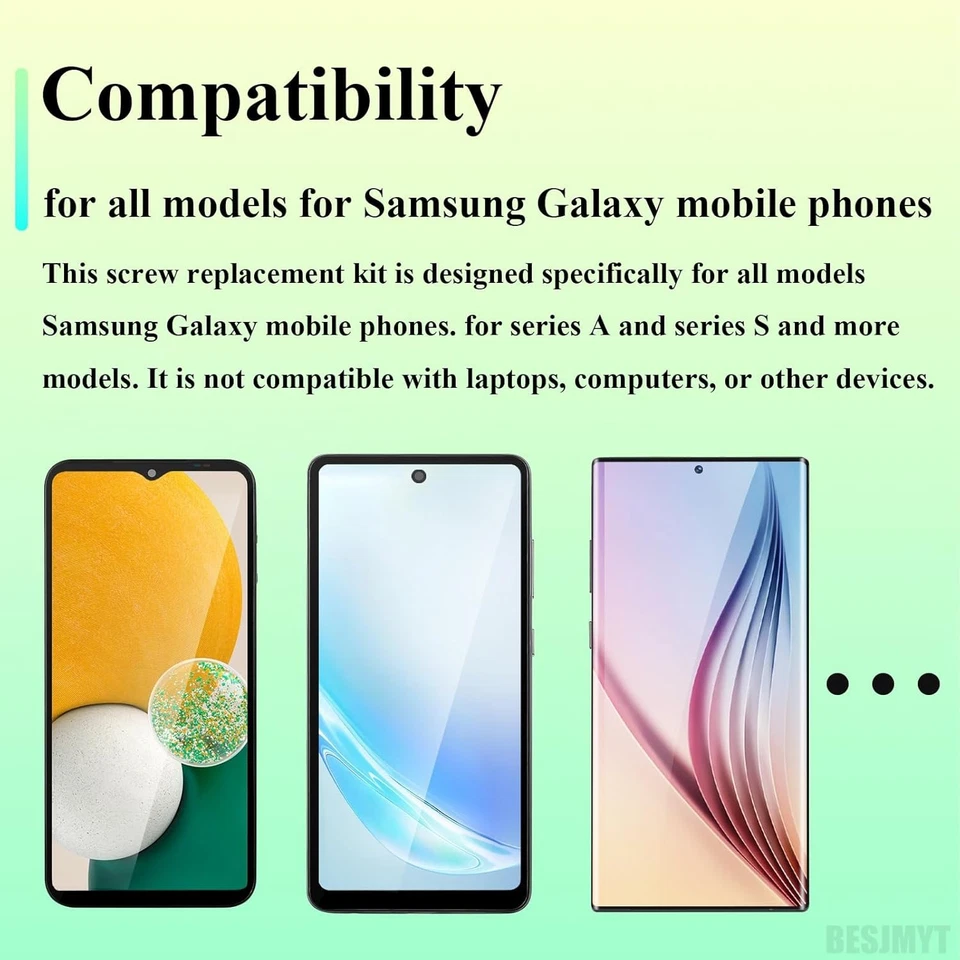 Tornillos completos de repuesto para teléfono móvil Samsung Galaxy 1,4 x 2,0 mm Foto 3 de 4