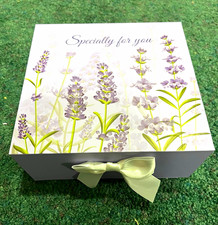 Lavender Floral Spa Day Bath Gift Basket Set w/ Sponge, Lotion  Soap