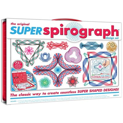 Spirograph Super Original Set 75+ Teile mit Aufbewahrungskoffer + Ratgeber BRANDNEU