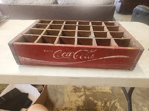 Vintage Coca-Cola Coke Red Wooden 24 Bottle Crate