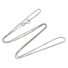 Vintage Italy Sterling Silver 925 1mm Box Chain Necklace 18.25"