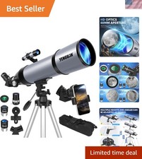 Telescope for Adults Kids 80mm Aperture 600mm High Powered Beginner Astronomy