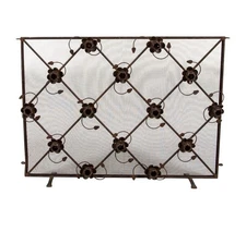 Vintage Original Jan Barboglio Rose Iron Fire Screen.